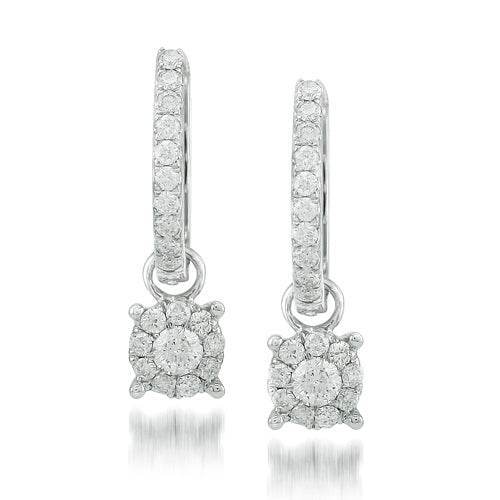 14KW 0.75CTW DIAMOND FLEUR ER - Norma's Jewelry