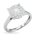 14KW 0.75CTW 2-ROW FLEUR SOLITAIRE RING - Norma's Jewelry