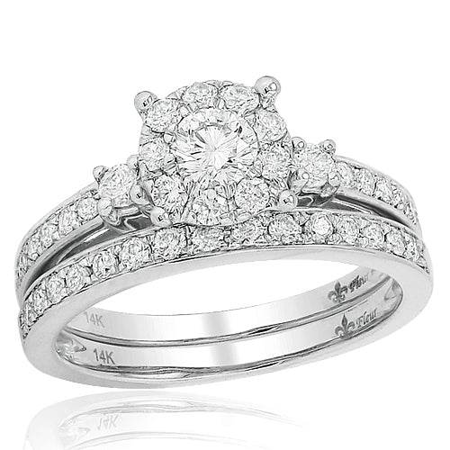 14KW 1.00CTW FLEUR BRIDAL SET - Norma's Jewelry