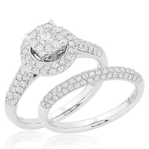 14KW 1.35CTW FLEUR BRIDAL SET - Norma's Jewelry
