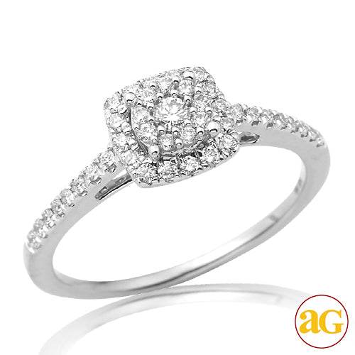 14KW 0.35CTW FLUER DIAMOND BRIDAL RING WITH HALO - Norma's Jewelry