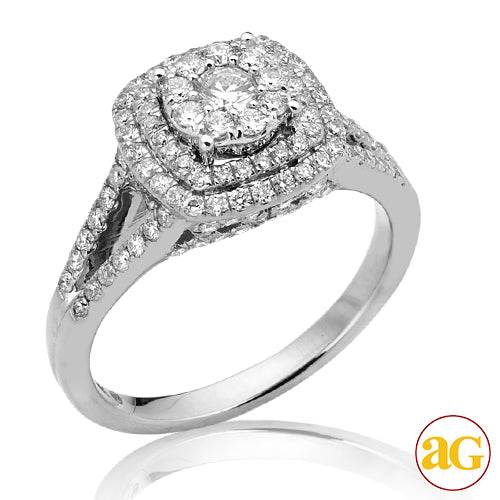 14KW 1.05CTW FLEUR DIAMOND BRIDAL RING WITH DOUBLE - Norma's Jewelry