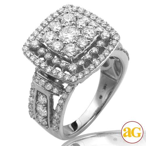 14KW 2.50CTW FLEUR DIAMOND SQUARE HEAD RING - Norma's Jewelry
