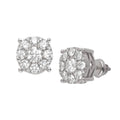 14KW 1.73-1.84CTW FLEUR DIAMOND ROUND EARRINGS - Norma's Jewelry