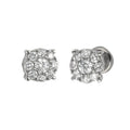 14KW 0.53-0.57CTW FLEUR DIAMOND ROUND EARRINGS - Norma's Jewelry