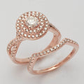 14KR 1.18CTW DIAMOND BRIDAL SET -DOUBLE RD HALO - Norma's Jewelry