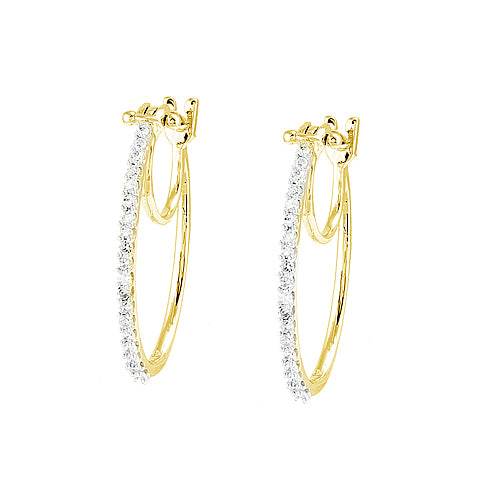 10KY 0.15CTW OVAL HOOP ER - Norma's Jewelry