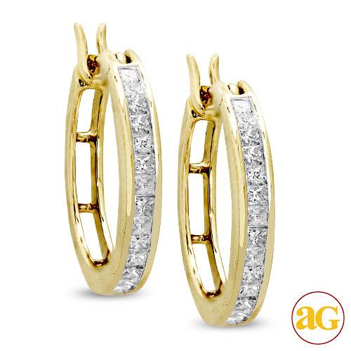 14KY 1.00CTW DIAMOND HOOP EARRINGS - Norma's Jewelry