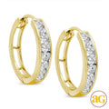 14KY 1.00CTW DIAMOND HOOPS [CHANNEL SET ROUNDS] - Norma's Jewelry
