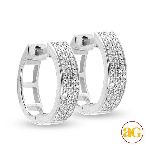 14KW 0.20CTW DIAMOND HOOP EARRINGS - Norma's Jewelry
