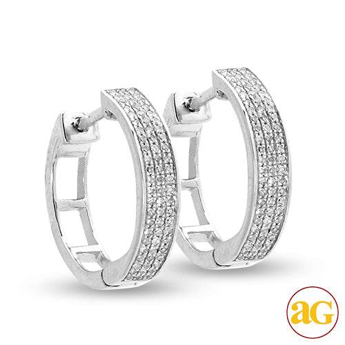 14KW 0.25CTW DIAMOND HOOP EARRINGS - Norma's Jewelry