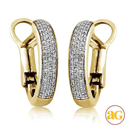 10KY 0.20CTW DIAMOND HOOP EARRINGS [ROUNDED EDGE] - Norma's Jewelry