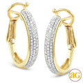 10KY 0.25CTW DIAMOND HOOP EARRINGS [ROUNDED EDGE] - Norma's Jewelry