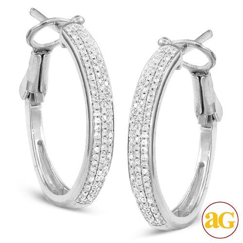 10KW 0.35CTW DIAMOND HOOP EARRINGS [ROUNDED EDGE] - Norma's Jewelry