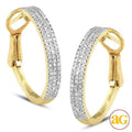 10KY 0.35CTW DIAMOND HOOP EARRINGS [FLAT EDGE] - Norma's Jewelry