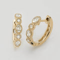 14KY 0.80CTW OVAL AND ROUND DIAMOND BEZEL SET HOOP - Norma's Jewelry