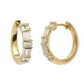 14KY 0.65CTW BAGUETTE DIAMOND HOOP EARRINGS - Norma's Jewelry