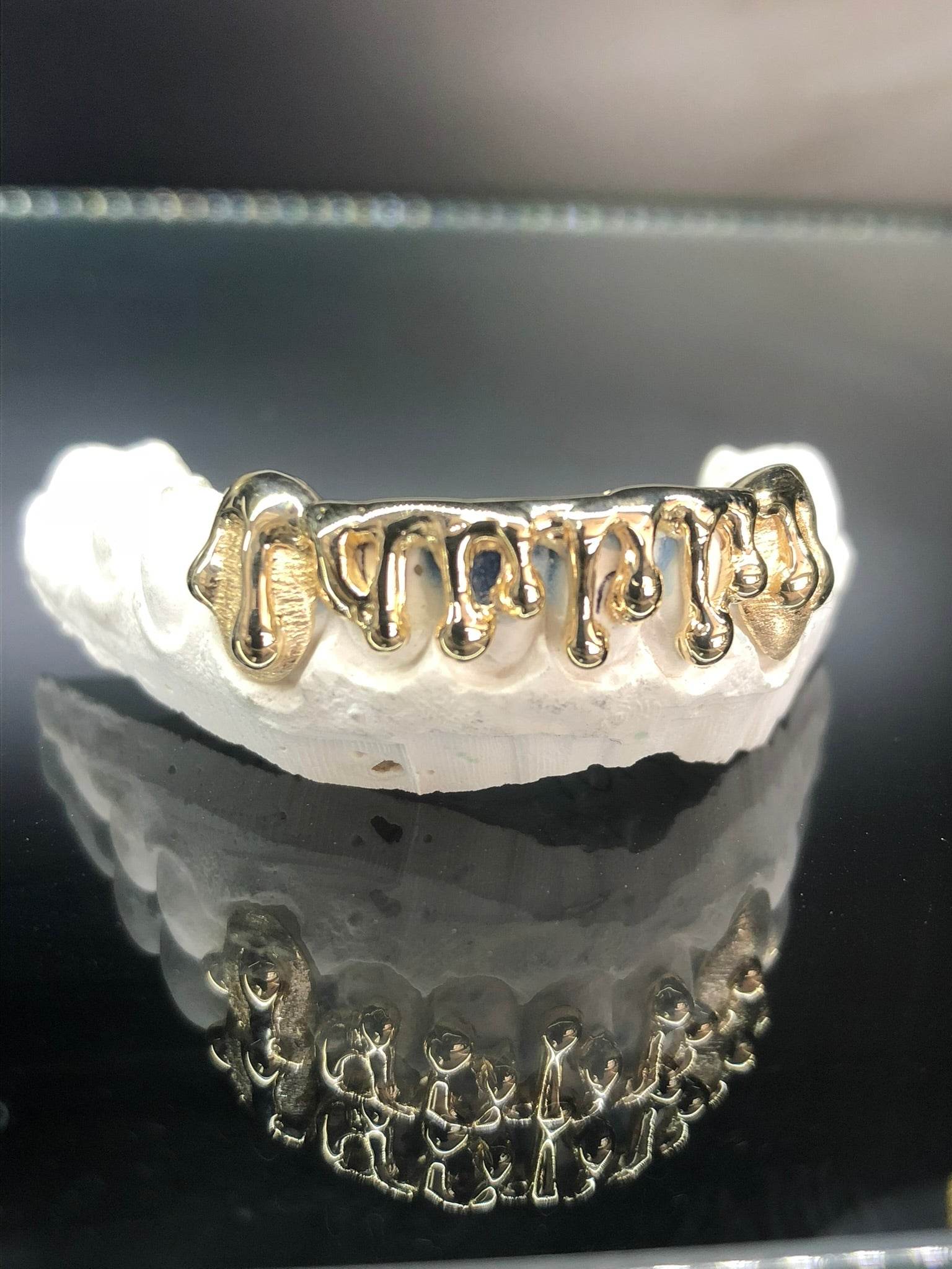 6 Teeth Gold Grillz - 6 Bottoms (Open Face Drip) - Norma's Jewelry