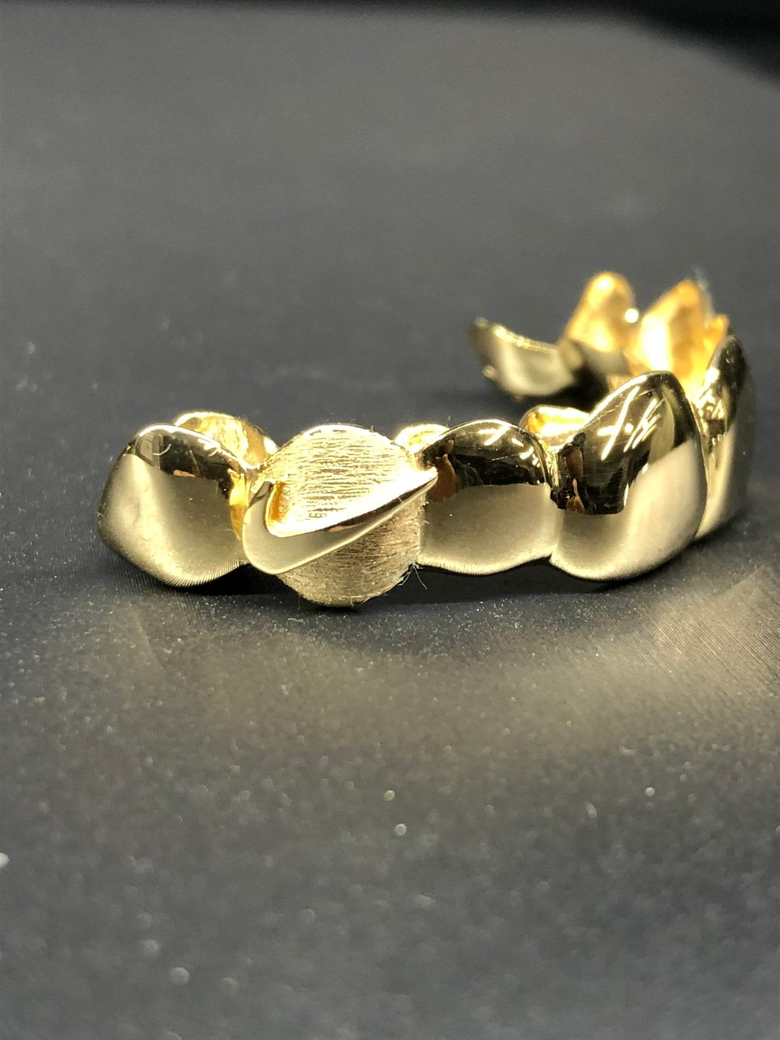 16 Teeth Gold Grillz - 8 Tops/Bottoms (Custom Logo Fangs) - Norma's Jewelry