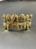 18 Teeth Gold Grillz - 8 Tops & 10 Bottoms (Nugget w/ Diamonds Tip Fangs) - Norma's Jewelry