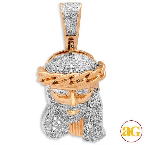 10KR 0.33CTW DIAMOND MIAMI CUBAN JESUS PENDANT - Norma's Jewelry