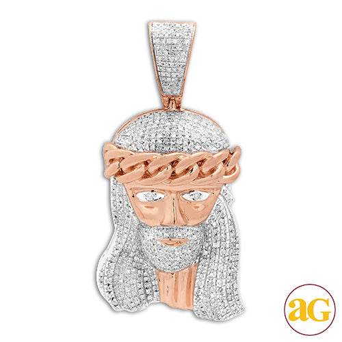 10KR 1.10CTW DIAMOND MIAMI CUBAN JESUS PENDANT - Norma's Jewelry