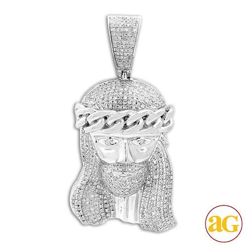 10KW 1.10CTW DIAMOND MIAMI CUBAN JESUS PENDANT - Norma's Jewelry