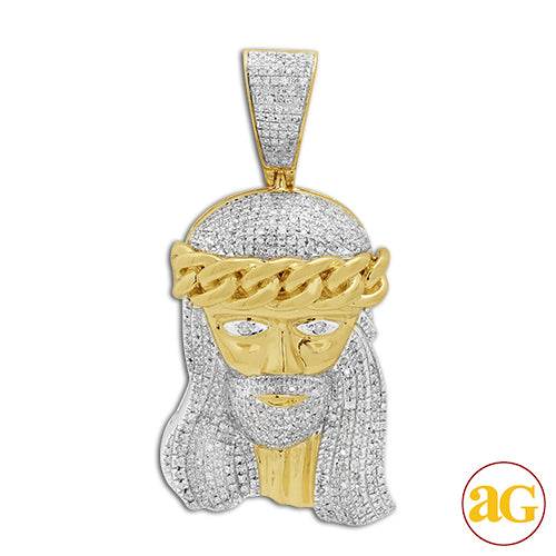 10KY 1.10CTW DIAMOND MIAMI CUBAN JESUS PENDANT - Norma's Jewelry