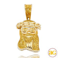 10KY 0.33CTW YELLOW DIAMOND MIAMI CUBAN JESUS PEND - Norma's Jewelry