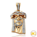 14KY 1.60CTW DIAMOND JESUS PENDANT - BRAIDED CROWN - Norma's Jewelry
