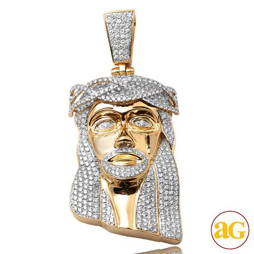 14KY 12.25CTW DIAMOND JESUS PENDANT - Norma's Jewelry