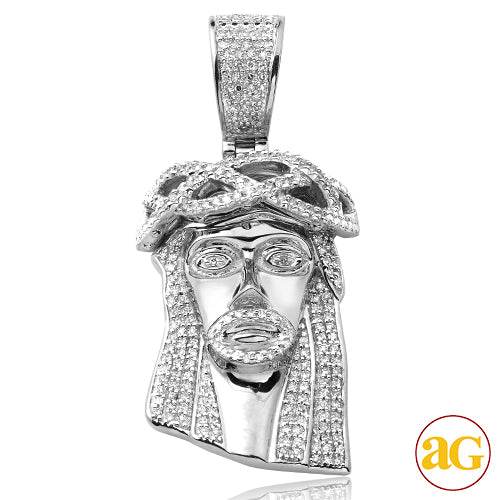 10KW 0.50CTW DIAMOND JESUS PENDANT [ROUNDED BAIL] - Norma's Jewelry