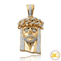 14KY 7.50CTW DIAMOND MIAMI CUBAN JESUS HEAD - Norma's Jewelry