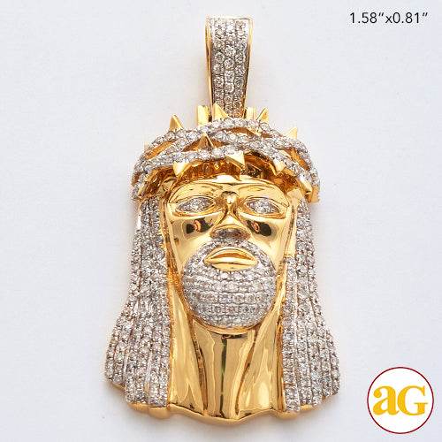 14KY 1.40CTW DIAMOND JESUS PENDANT - - Norma's Jewelry