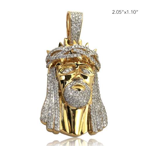 14KY 3.25CTW DIAMOND JESUS PENDANT - - Norma's Jewelry