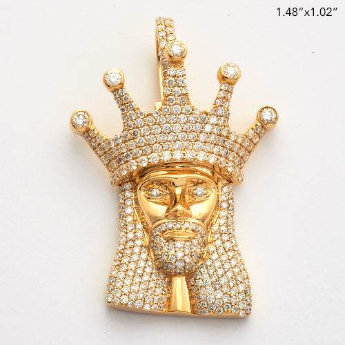 10KY 2.00CTW DIAMOND KING JESUS PENDANT - Norma's Jewelry