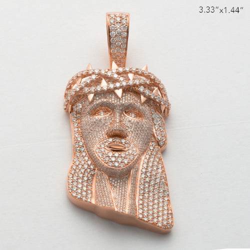 10KR 16.50CTW DIAMOND JESUS HEAD PENDANT - FULL - Norma's Jewelry