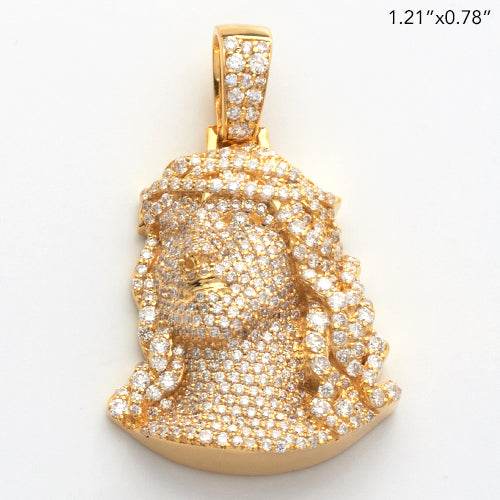 10KY 1.35CTW DIAMOND FULL FACE JESUS PENDANT - Norma's Jewelry