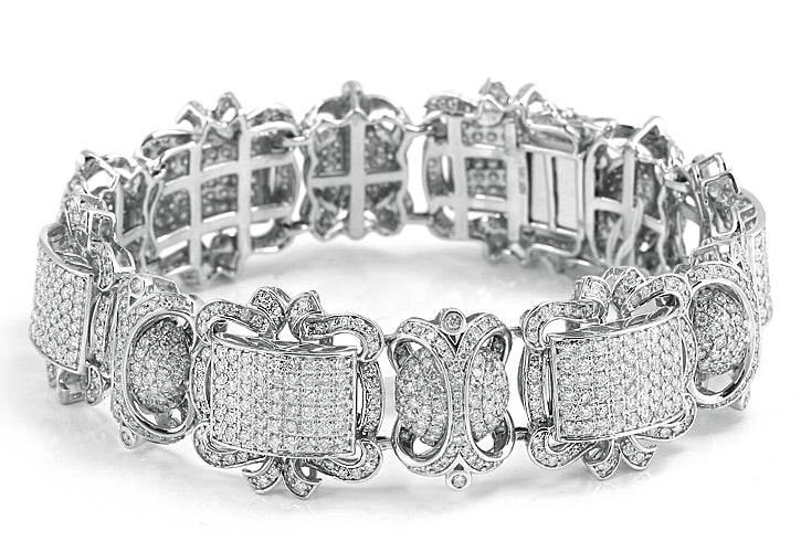 14KW 17.50CTW DIAMOND MENS BRACELET - Norma's Jewelry