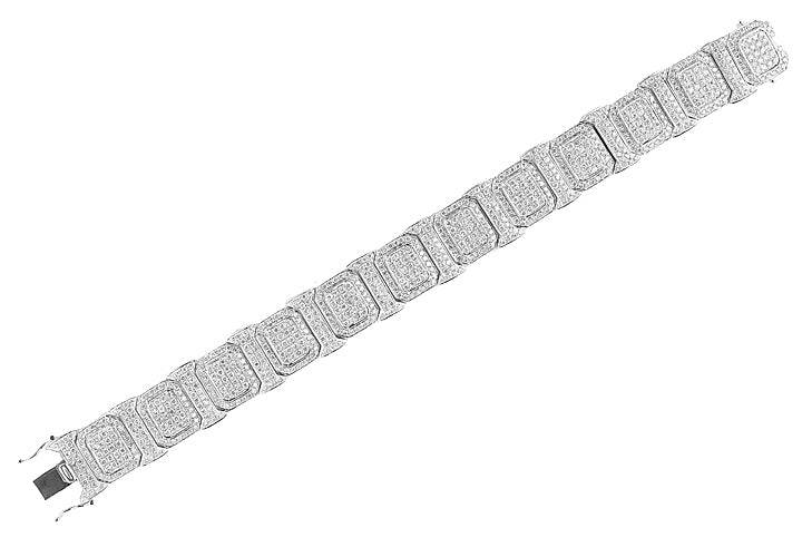 14KW 15.00CTW DIAMOND MENS BRACELET - Norma's Jewelry