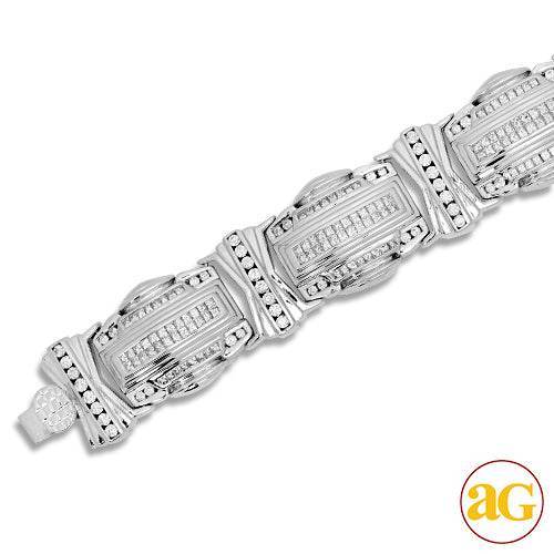 14KW 8.00CTW DIAMOND MENS BRACELET - Norma's Jewelry