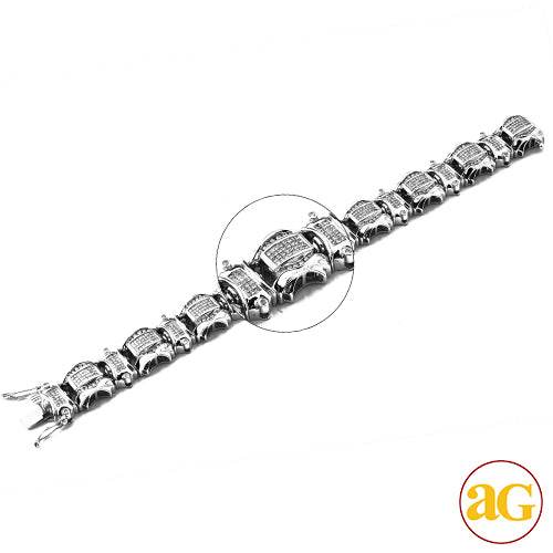 14KW 7.10CTW PC DIAMOND MENS BRACELET - Norma's Jewelry