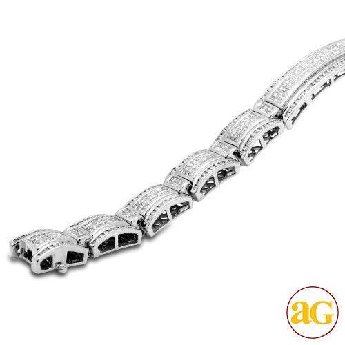 14KW 9.10CTW PC DIAMOND MENS BRACELET - Norma's Jewelry