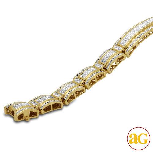 14KY 9.10CTW PC DIAMOND MENS BRACELET - Norma's Jewelry