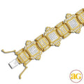 14KY 11.50CTW INVISIBLE PC DIAMOND MENS BRACELET - Norma's Jewelry