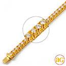 14KY 12.06CTW DIAMOND MENS TENNIS BRACELET 8.5"