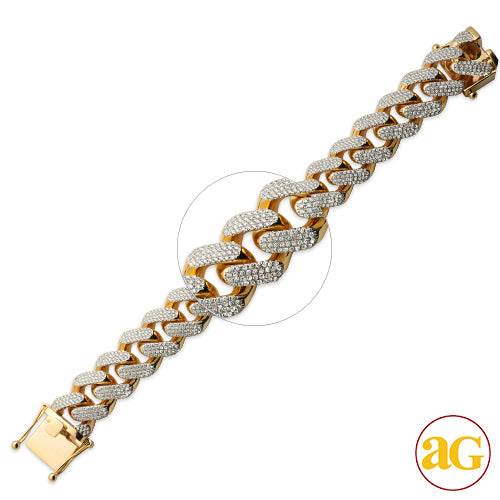 10KY 12.46CTW DIAMOND MENS SOLID MIAMI CUBAN LINK - Norma's Jewelry