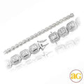 14KW 8.50CTW BAGUETTE DIAMOND MENS BRACELET - 8.5"
