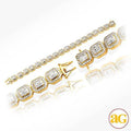 14KW 8.50CTW BAGUETTE DIAMOND MENS BRACELET - 8.5"