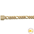 14KY 6.86CTW DIAMOND FIGARO BRACELET - 12MM - 8.5"